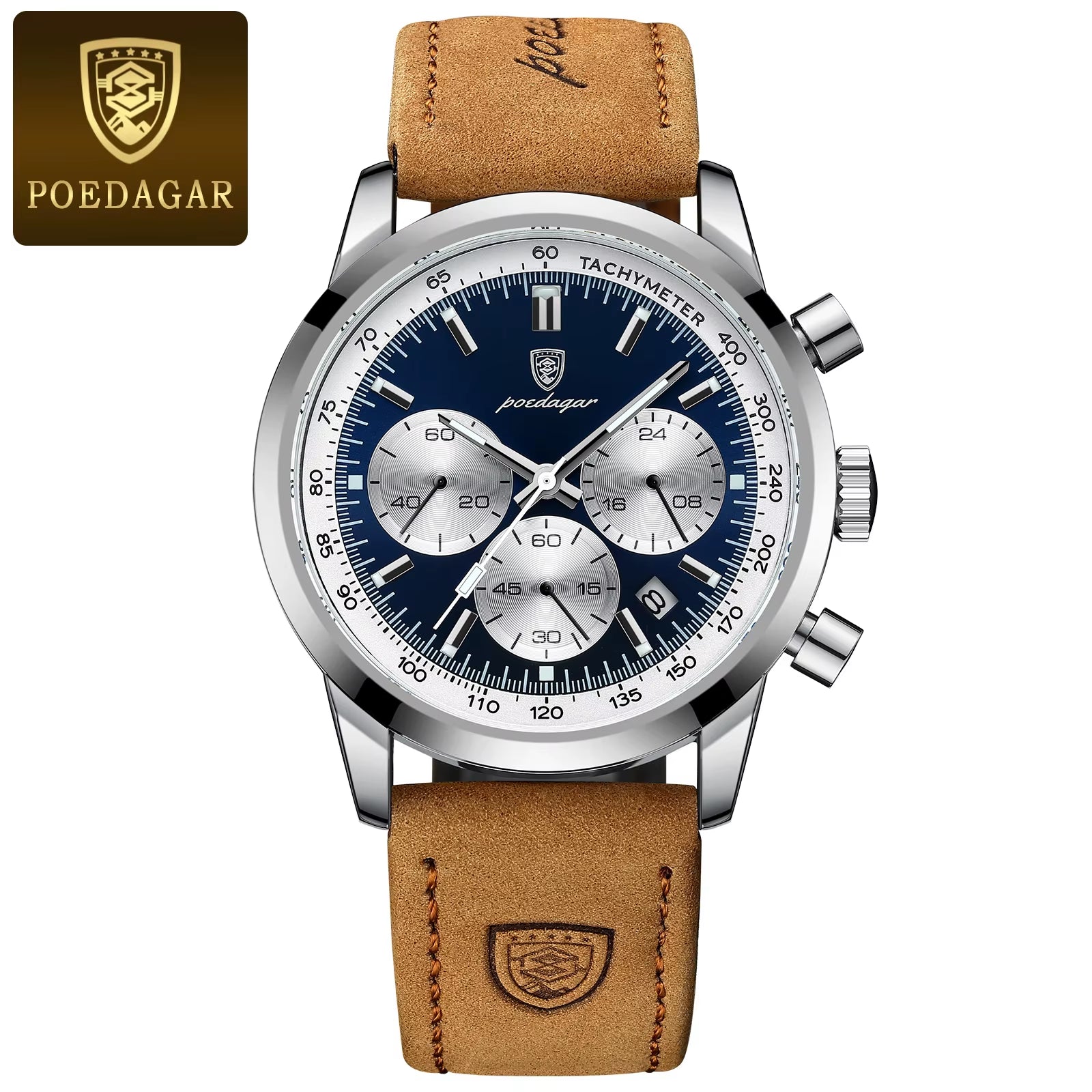 Top Brand Men'S Quartz Watch Waterproof Luminous Chronograph Military Man Watch Luxury Fashion Leather Watches for Men
