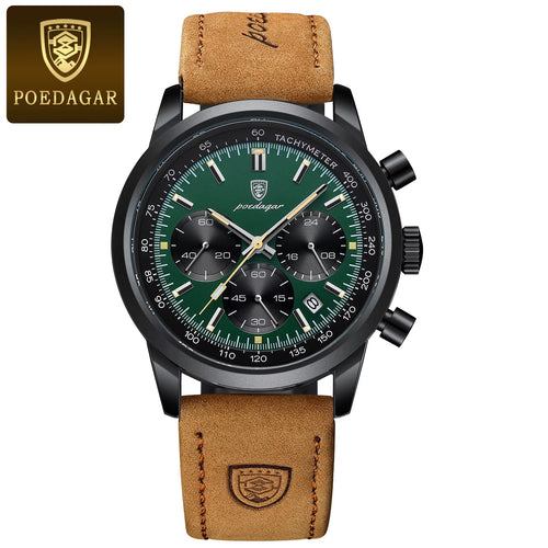 Top Brand Men'S Quartz Watch Waterproof Luminous Chronograph Military Man Watch Luxury Fashion Leather Watches for Men