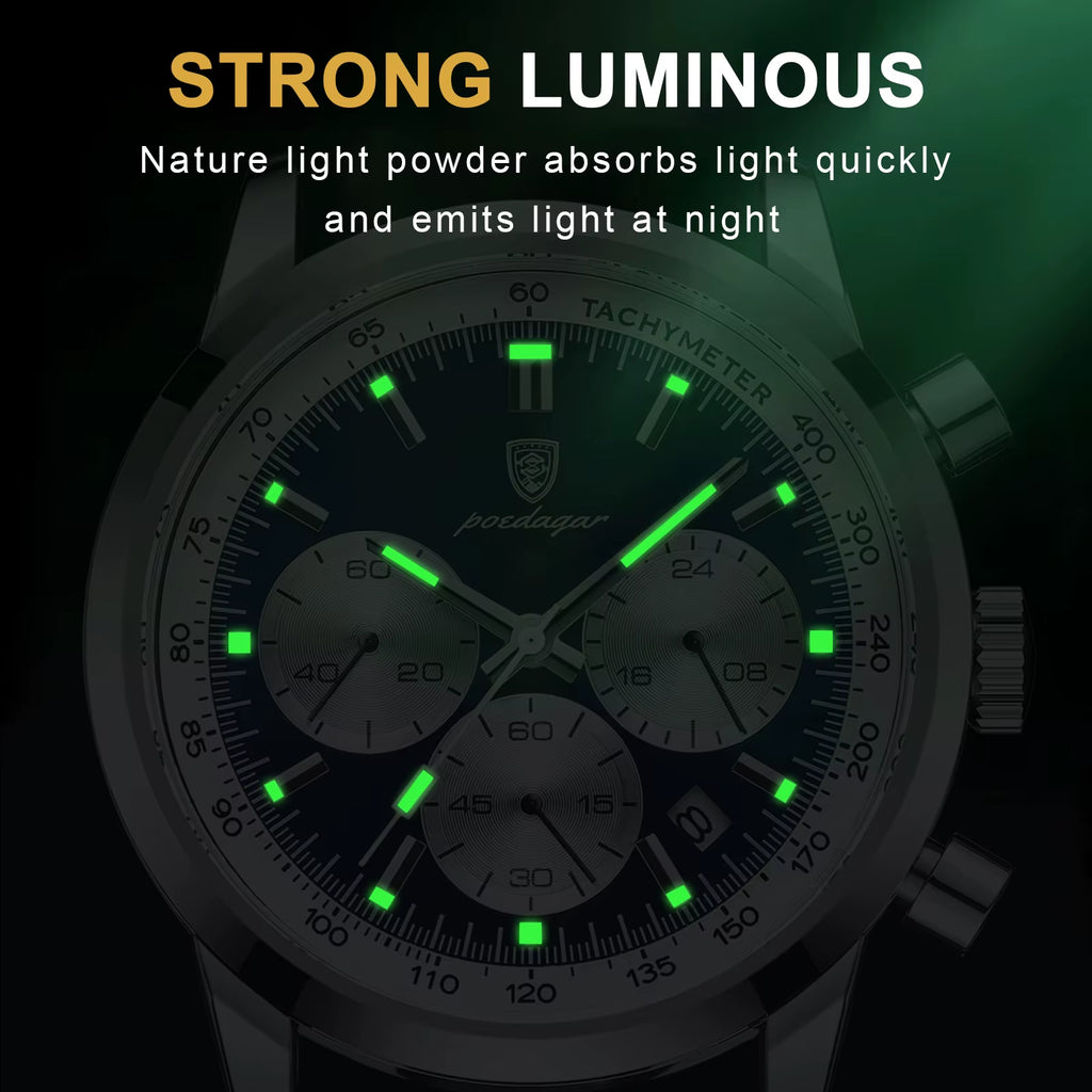 Top Brand Men'S Quartz Watch Waterproof Luminous Chronograph Military Man Watch Luxury Fashion Leather Watches for Men